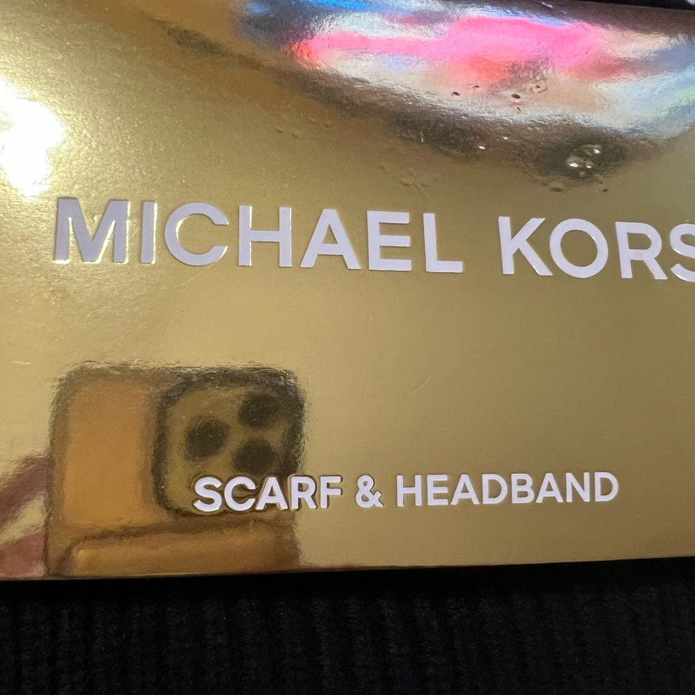 Michael Kors Black Knit Scarf and Headband Set - Picture 3 of 4